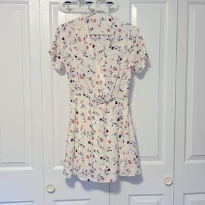 Comfy Sheer & Stretch Side Button Double Layer Skirted Dress